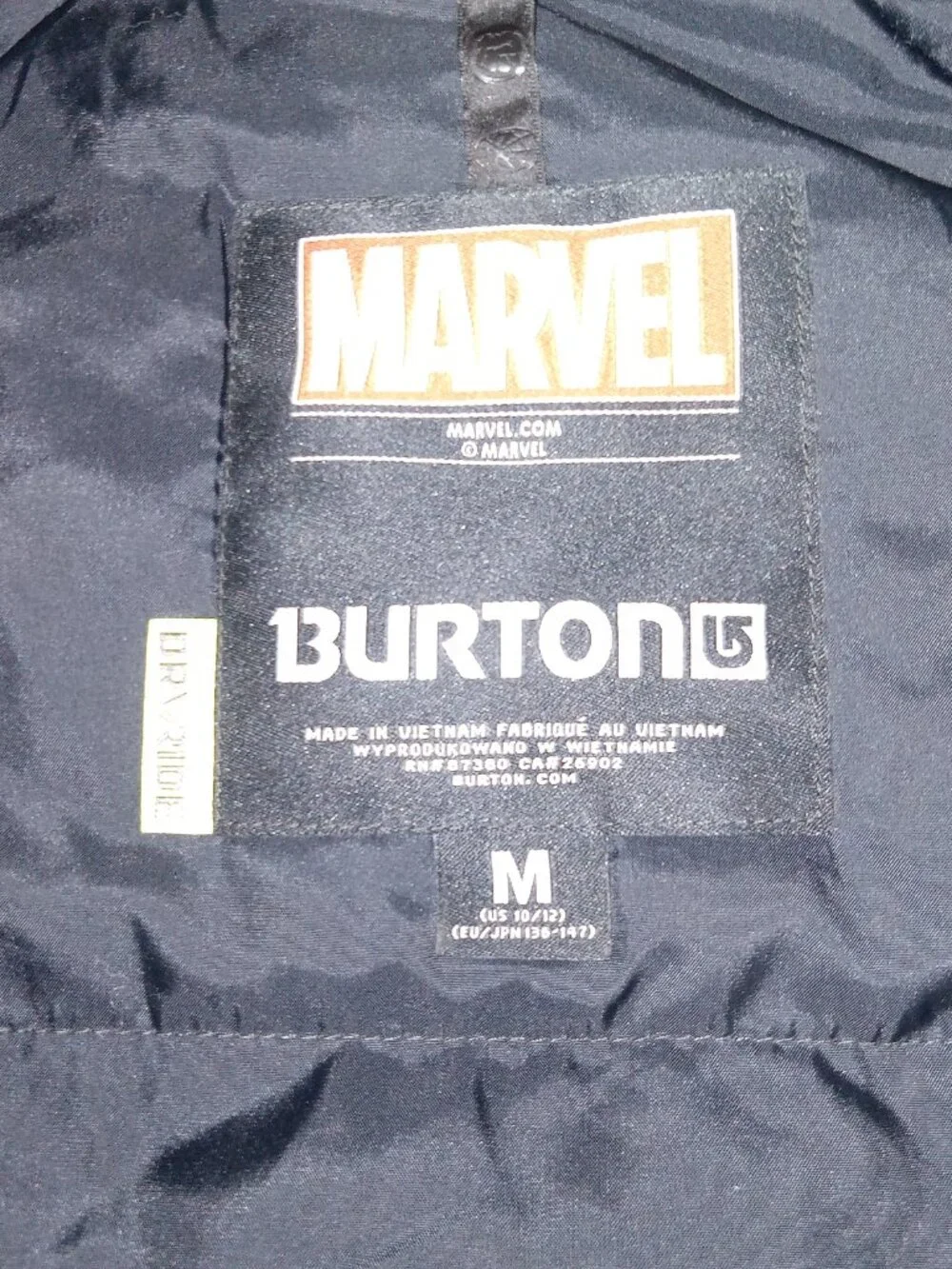 Burton Marvel Jacket Kids M 10/12 Hooded Insulated Ski Snow Winter Coat